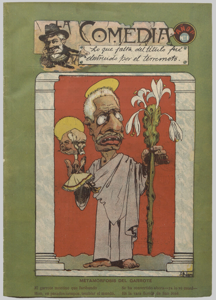 Portada de la revista La comedia humana, autor: Santiago Pulgar, año 1906.